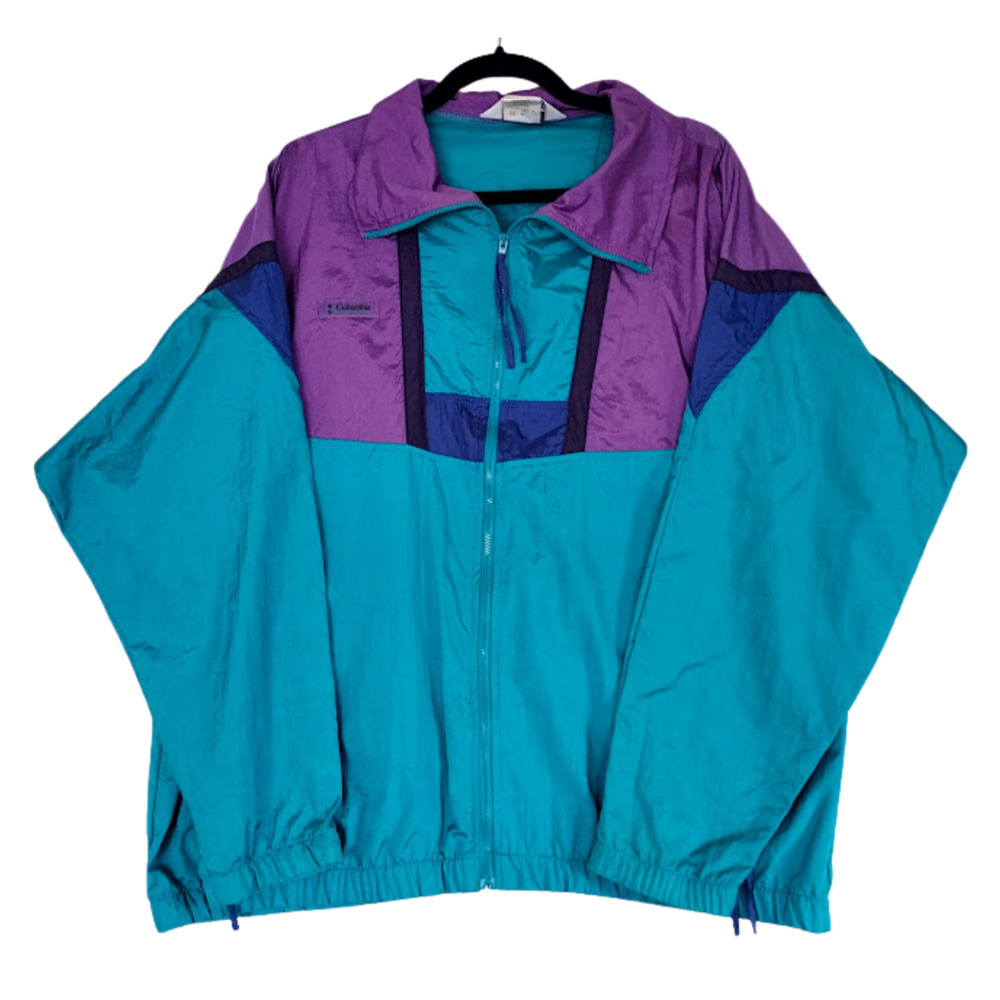 90s Windbreaker Women’s XL Nylon Color Block Columbia